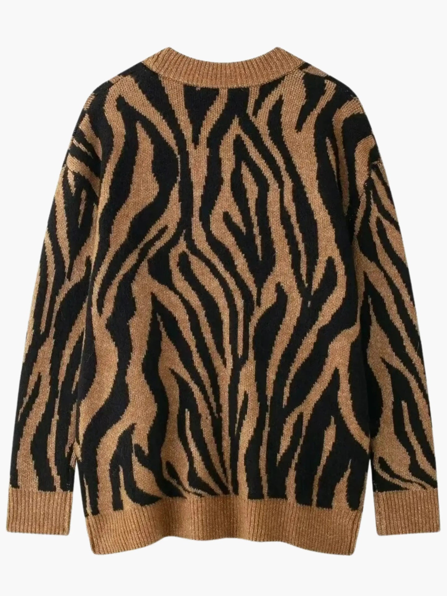 Pull Zèbre Rayé Femme Tricot Chaud