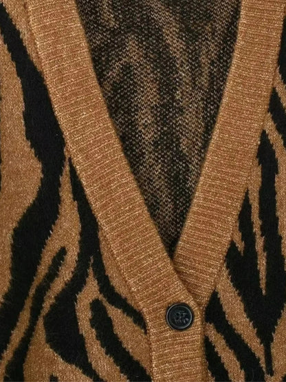 Pull Zèbre Rayé Femme Tricot Chaud