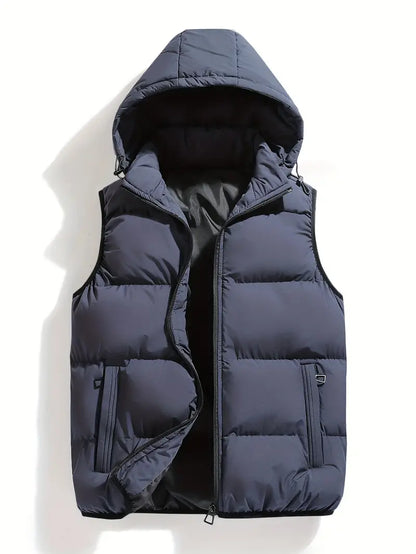 Blouson Hiver Homme Léger avec Capuche et Doublure Chaude