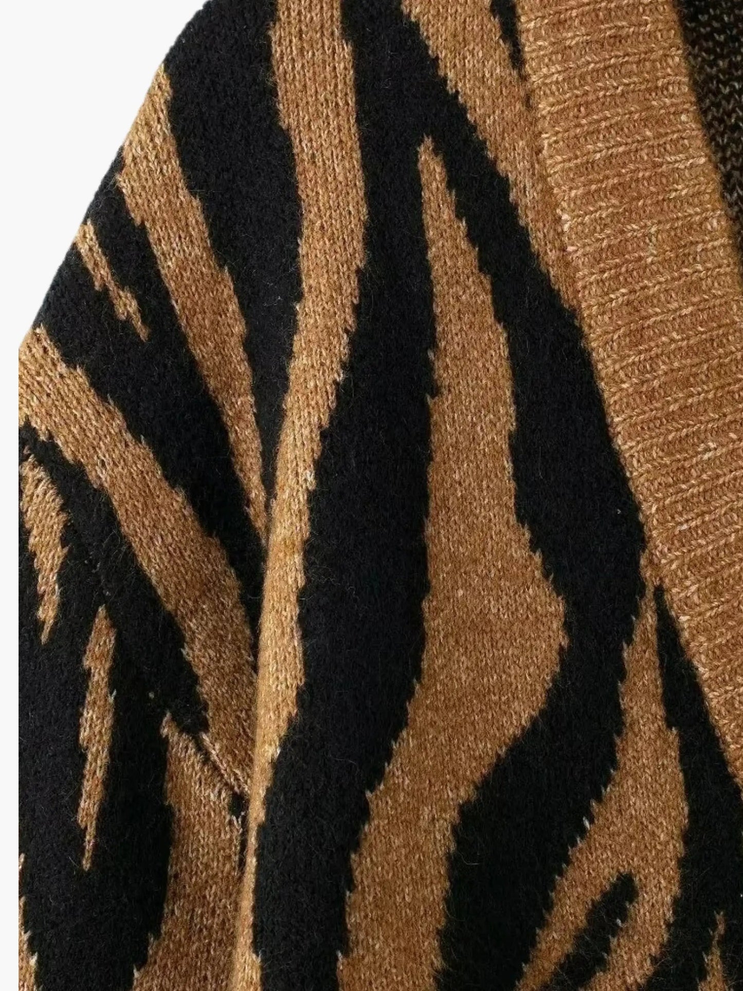 Pull Zèbre Rayé Femme Tricot Chaud