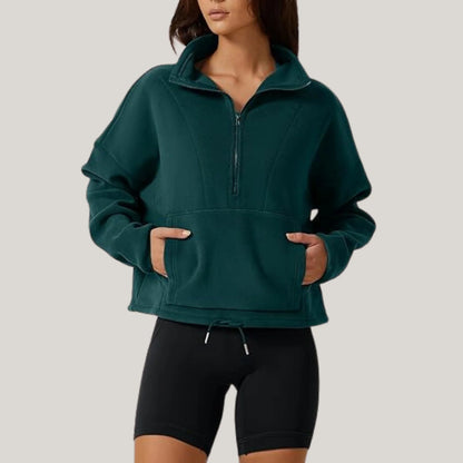 Pull femme chic zippé moderne