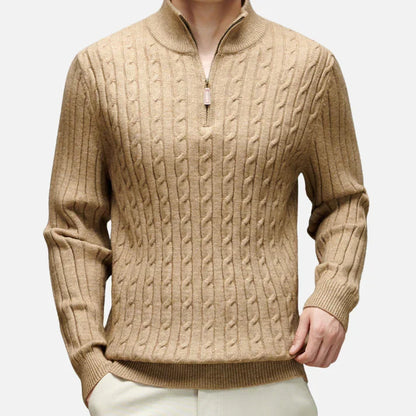 Pull Zippé Col Polo Chaud et Élégant