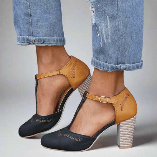 Chaussures Femme à Talons Bloc et Lanières Adjustables - BerlinGlamour