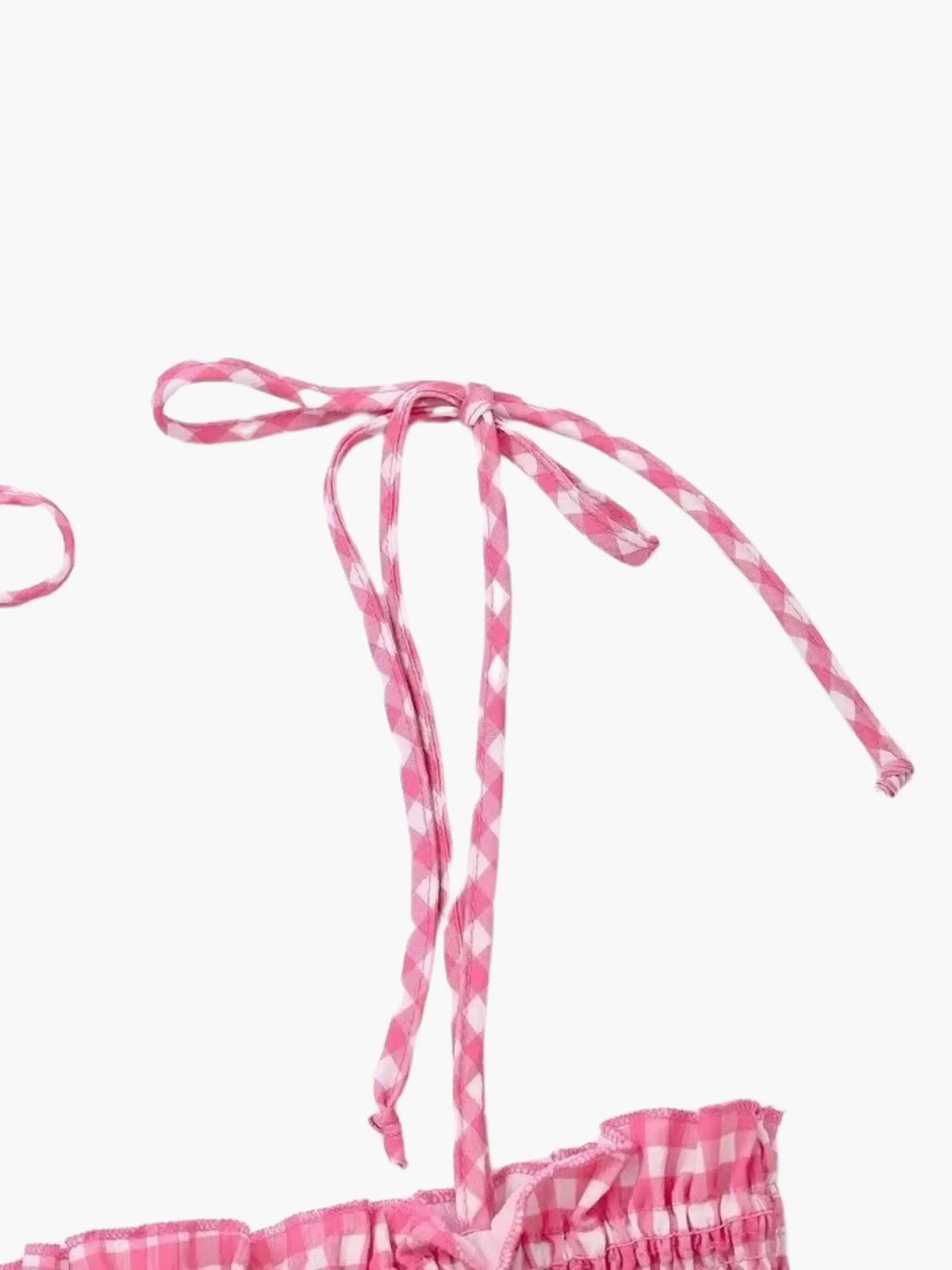 Robe Été Rose Blanche à Carreaux Charmante
