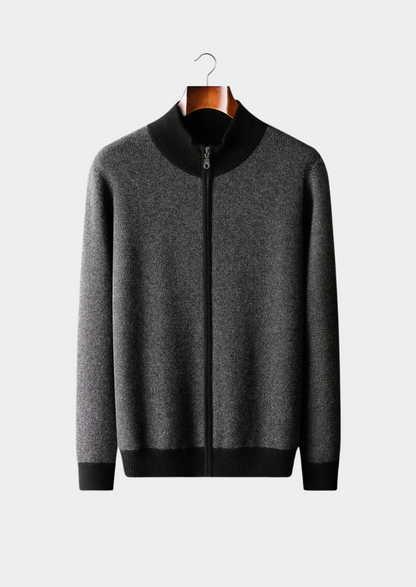 Veste en laine zippée noire - vue 3