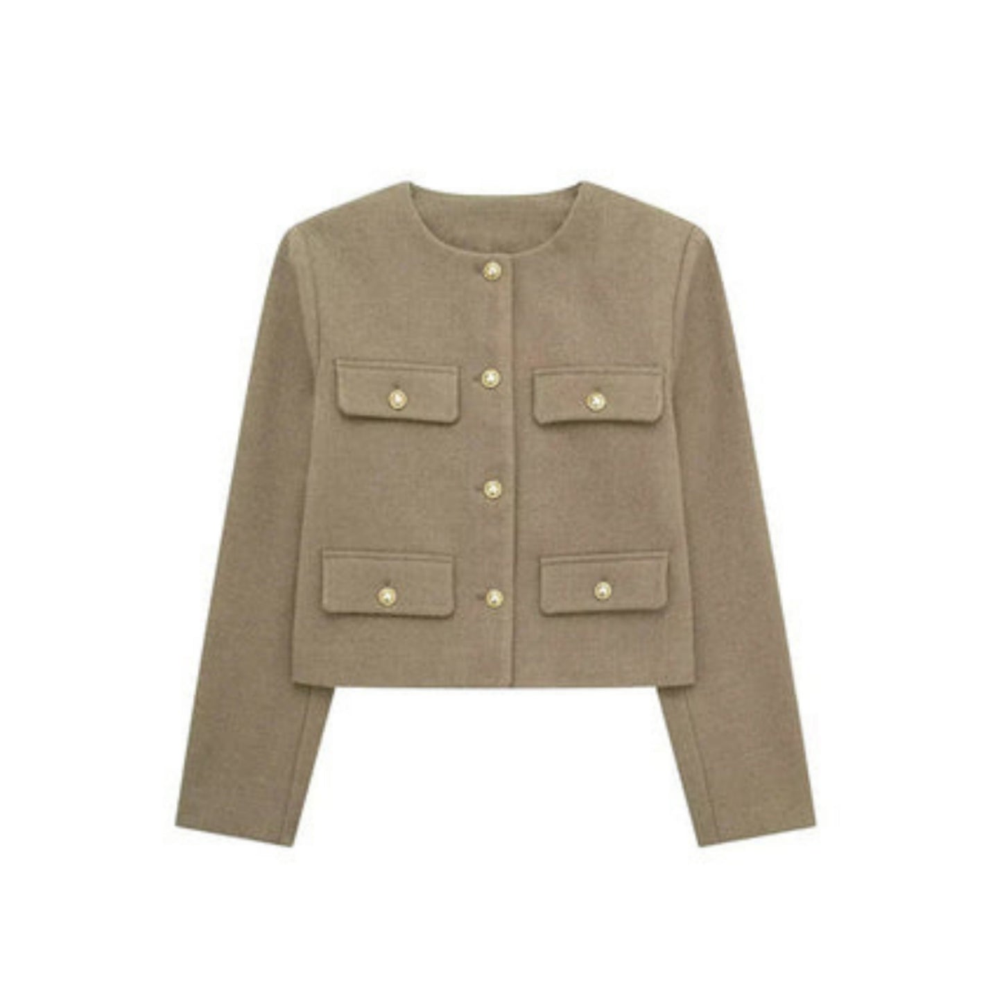 Veste Femme Chic en Taille Avec Boutons Dorés