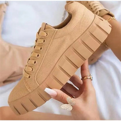 Baskets Femmes Confort avec Semelle Amortie et Lacets Réglables