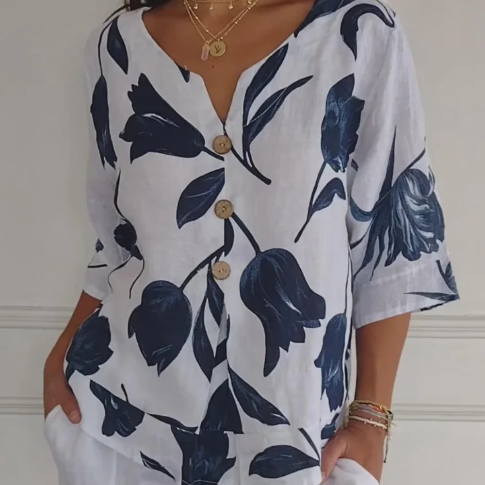 Blouse Femme Décontractée à Fleurs - PanierRoyale