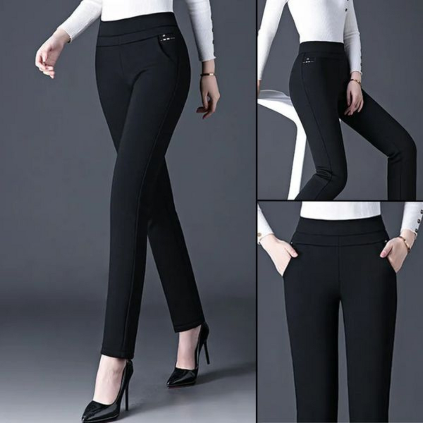 Pantalon Féminin Taille Haute Élastique