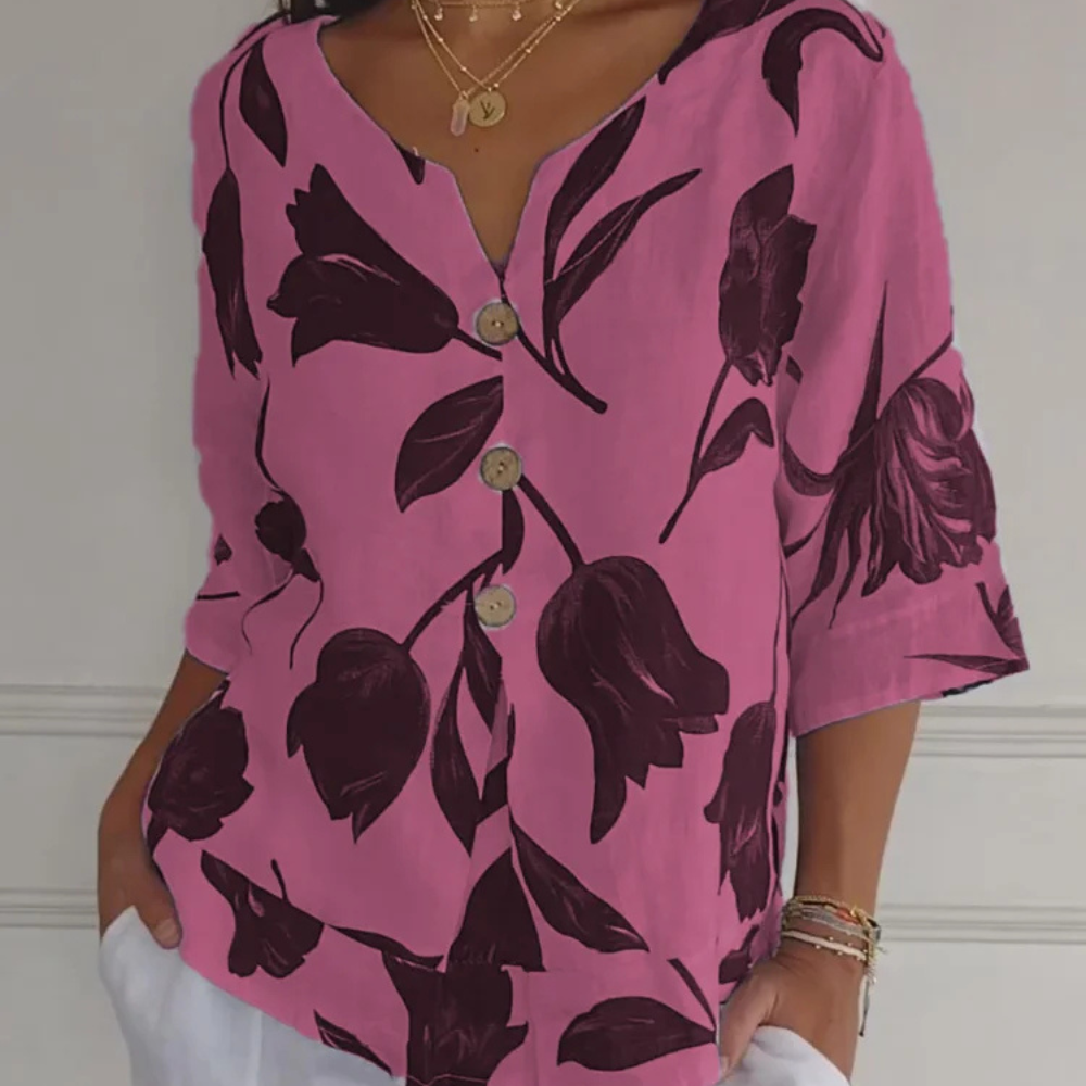 Blouse Femme Décontractée à Fleurs