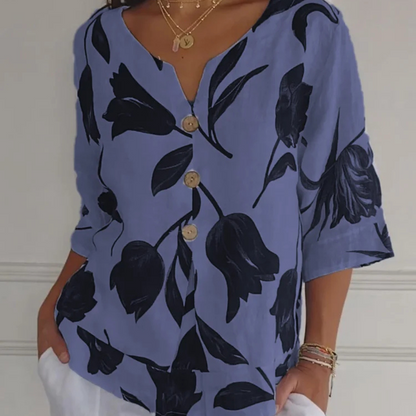 Blouse Femme Décontractée à Fleurs