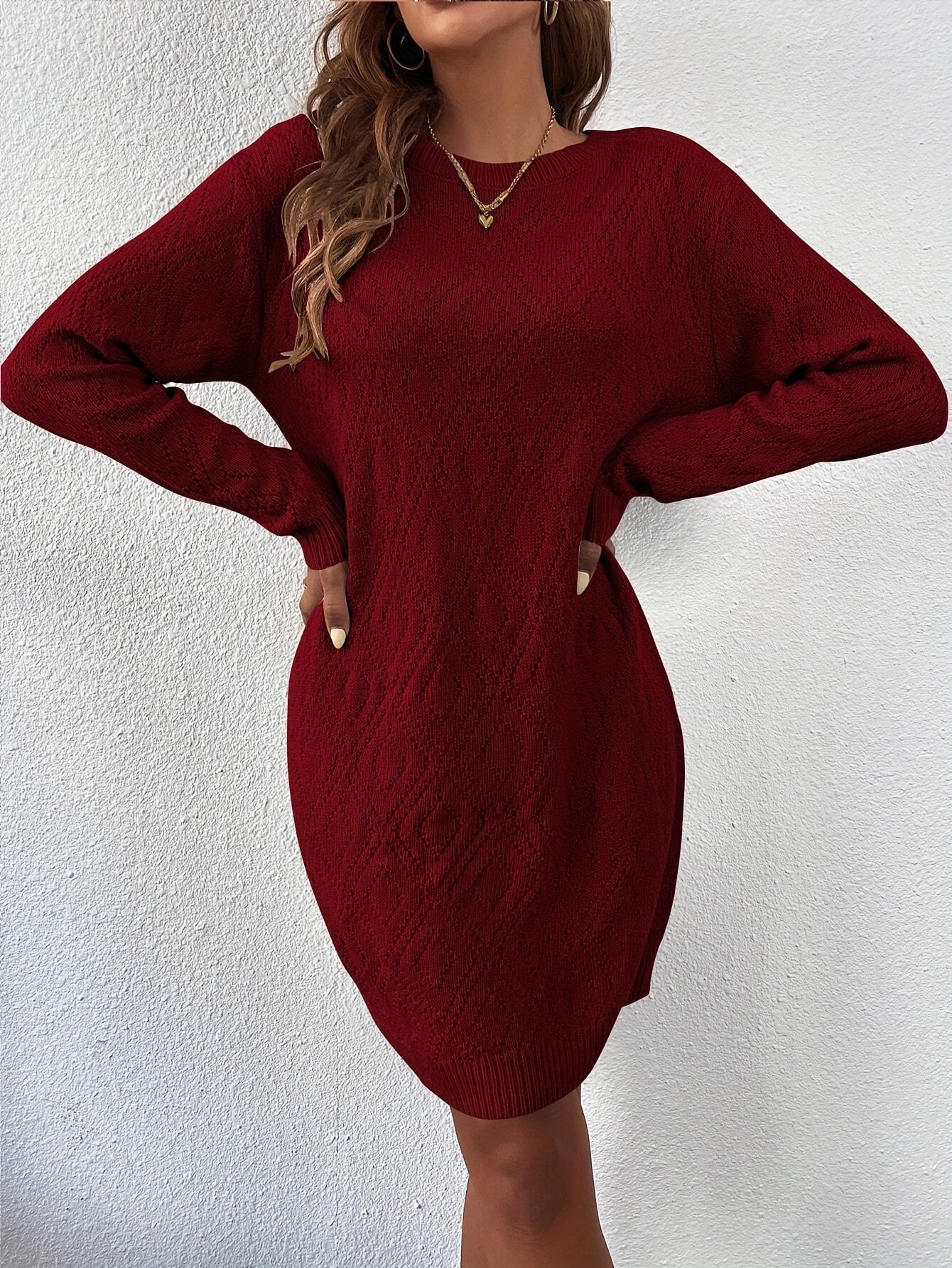 Robe Pull Chic Strass Élégante et Femine