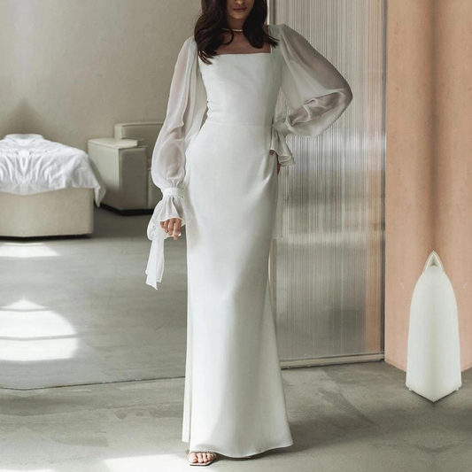 Robe Soirée Longue Manches Longues pour Femme Élégante - PanierRoyale