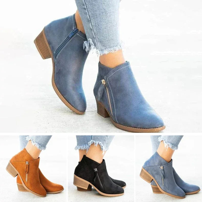 Bottes Femmes Haut de Gamme en Cuir Souple avec Fermeture Éclair - PanierRoyale