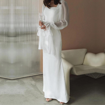 Robe de mariée invitée sans manches longue élégante