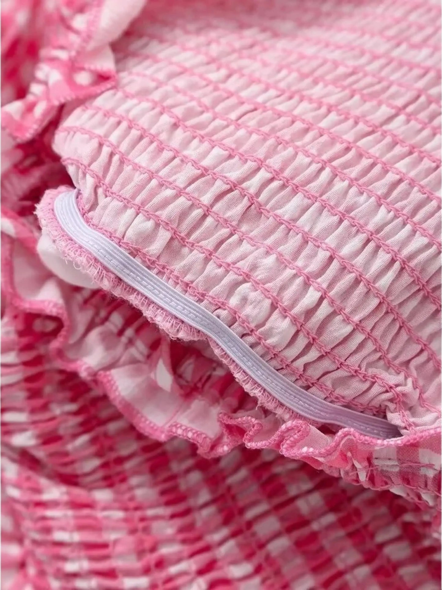 Robe Été Rose Blanche à Carreaux Charmante
