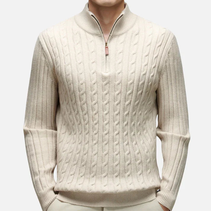 Pull Zippé Col Polo Chaud et Élégant