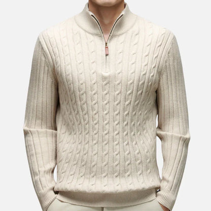 Pull Zippé Col Polo Chaud et Élégant