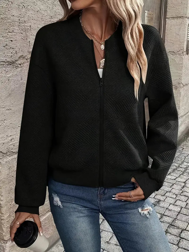 Cardigan Femme Zippé à Manches Longues