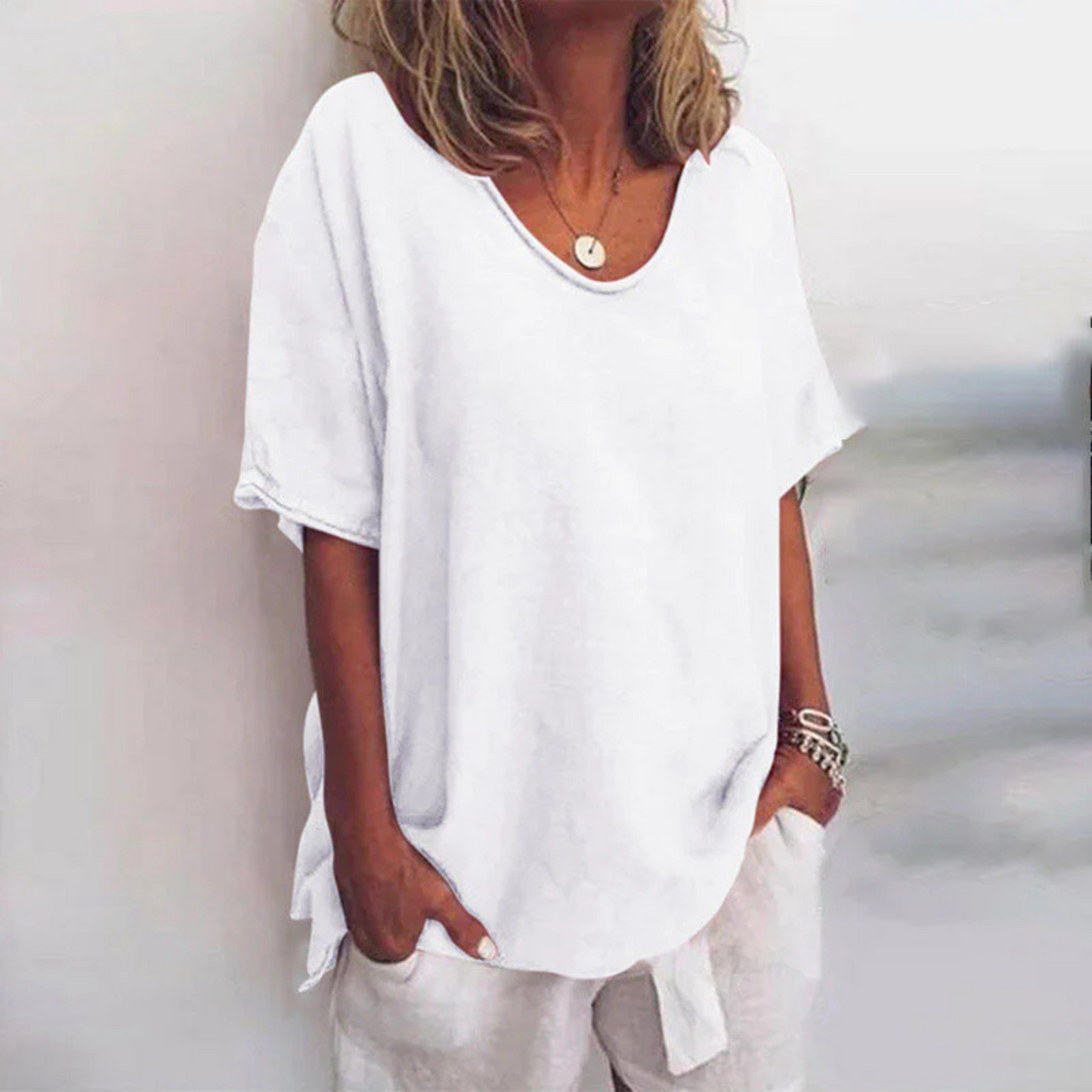Blouse Féminine Décontractée | Manches Courtes