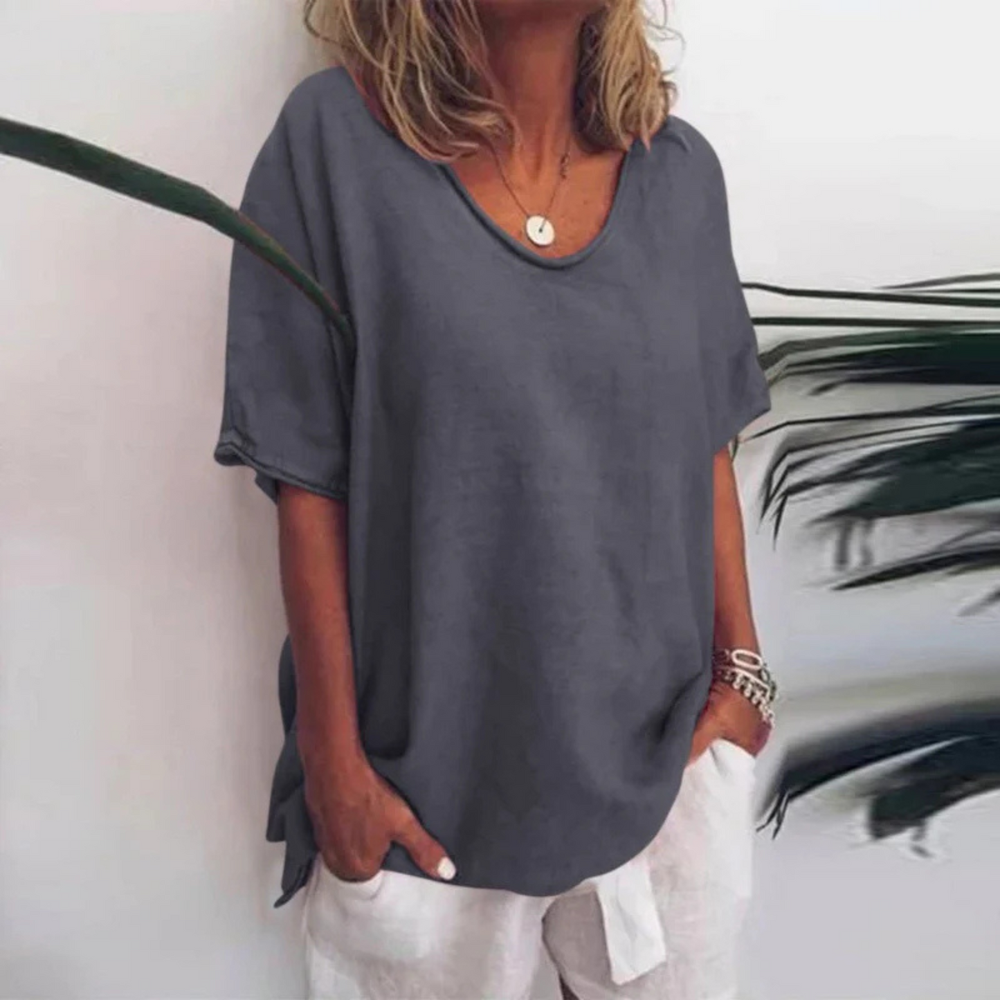 Blouse Féminine Décontractée | Manches Courtes