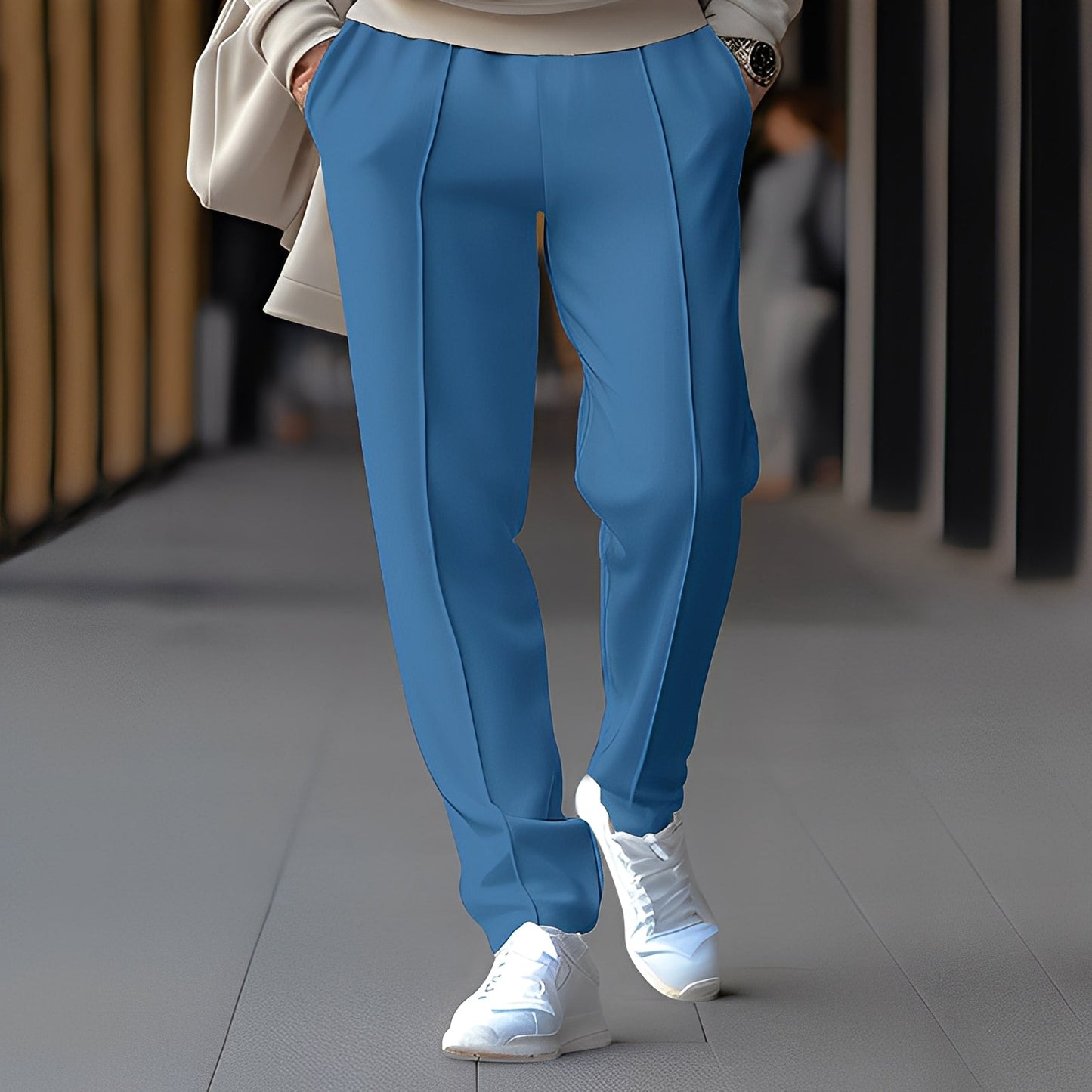 Pantalon Homme Classique Taille Étroite pour Bureau