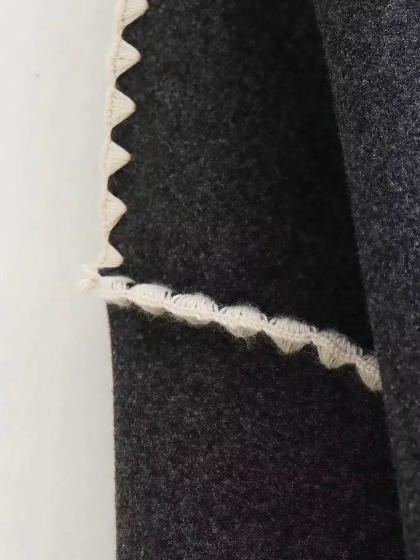 Manteau Femme Laine Tweed Col Rond Coupe Ample