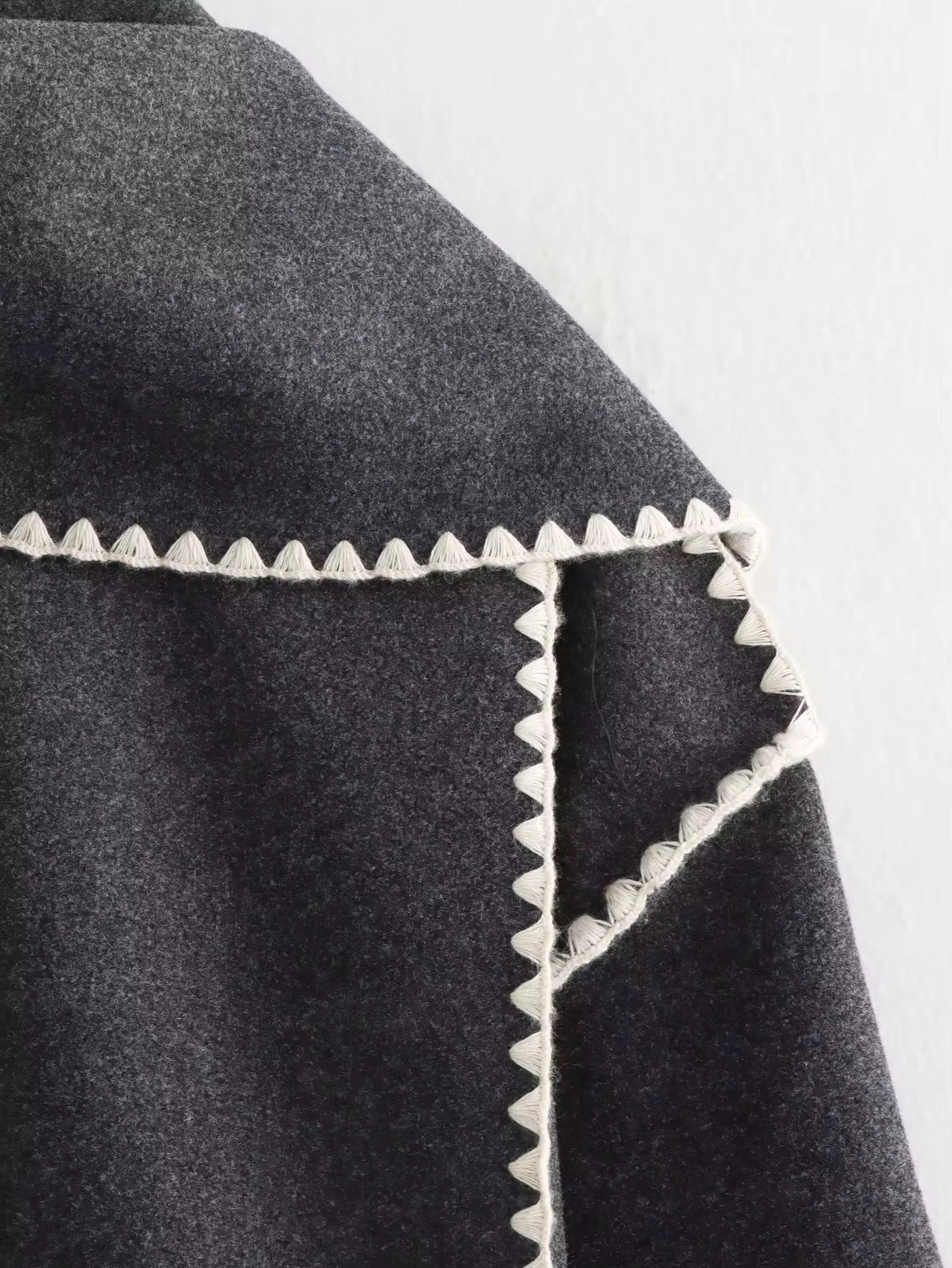 Manteau Femme Laine Tweed Col Rond Coupe Ample