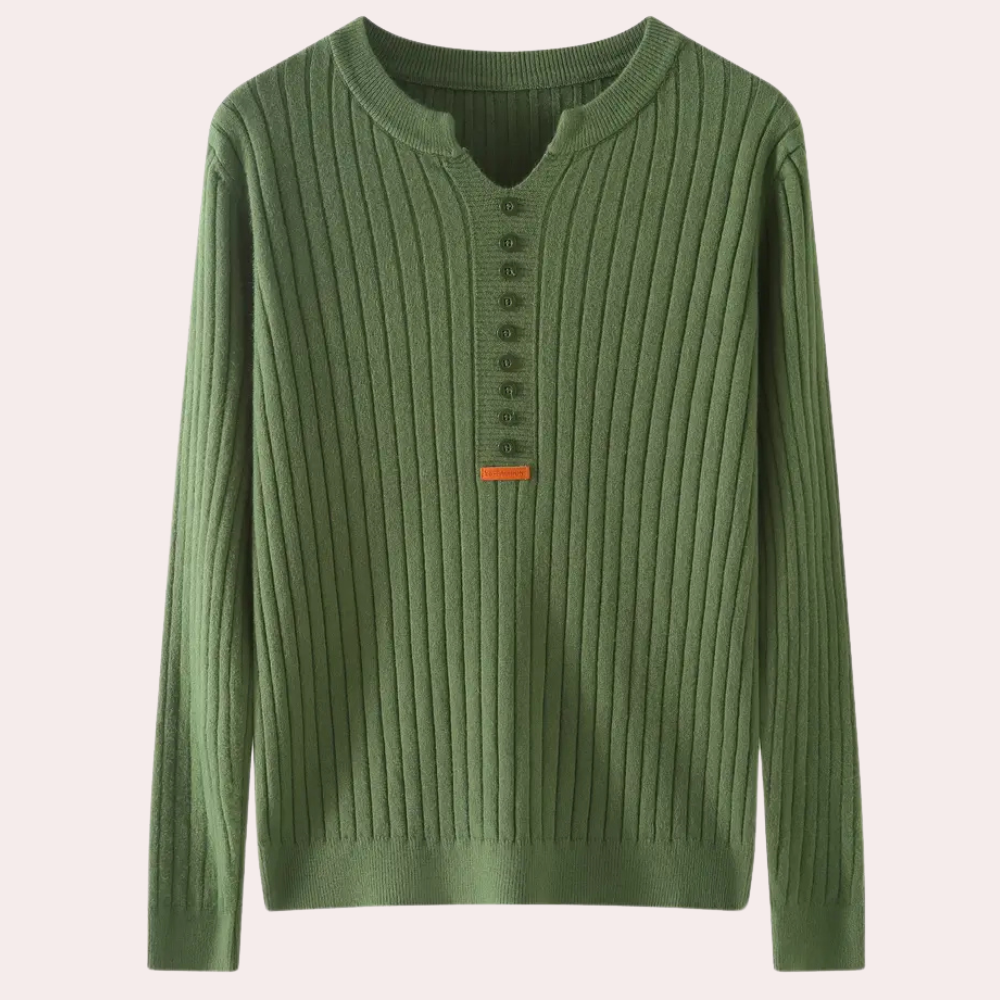 Pull Femme Col V Boutons Élégant