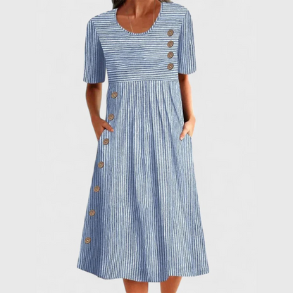 Robe femme linéaire en coton à rayures - BerlinGlamour