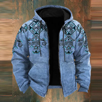 Veste Cuir Homme Casual Motif Géométrique