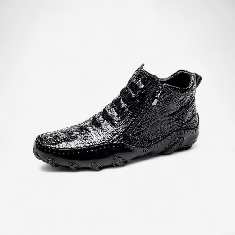 Bottes Cuir Chic à Fermeture Éclair et Semelle Robuste - PanierRoyale