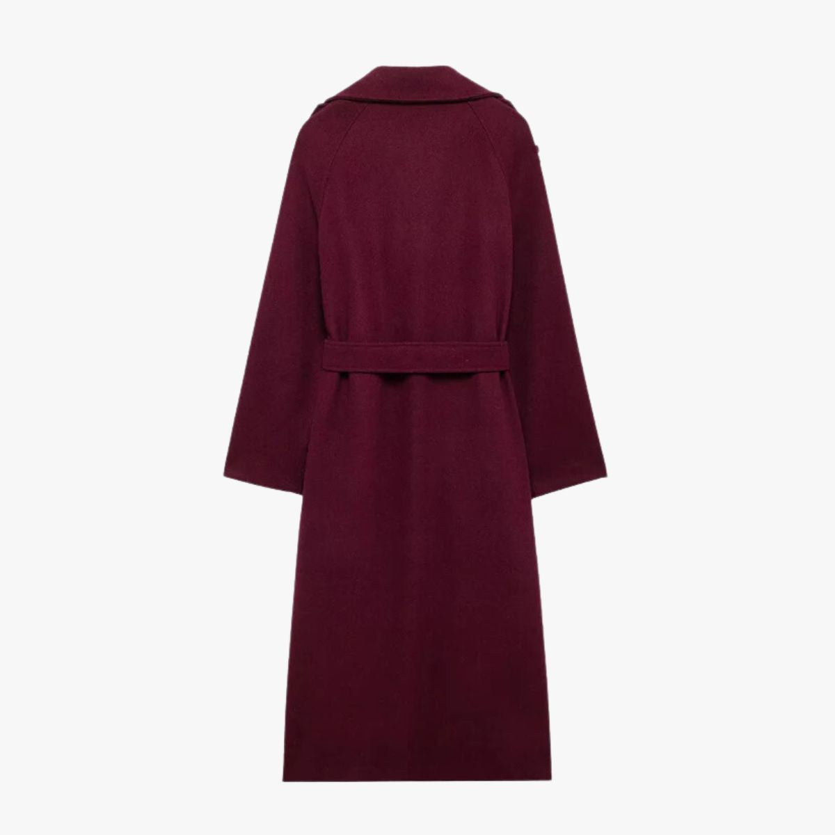 Trench-coat élégant bordeaux à ceinture