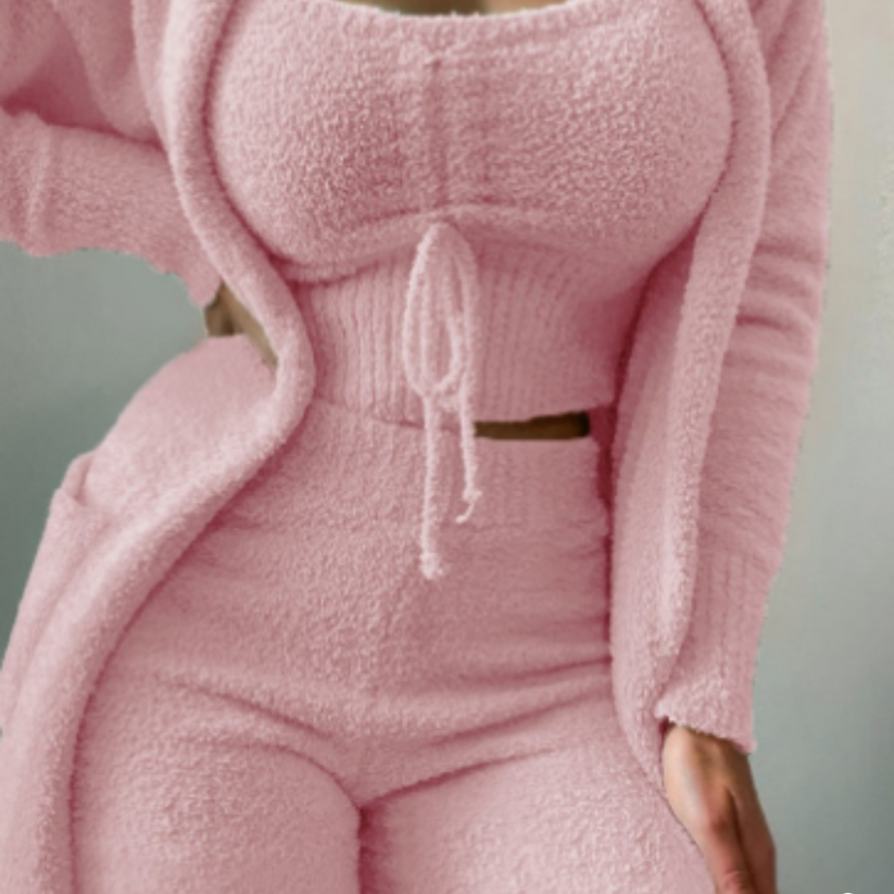Ensemble Hiver Fille 3 Pièces Chaud avec Cardigan et Pantalon Court - PanierRoyale
