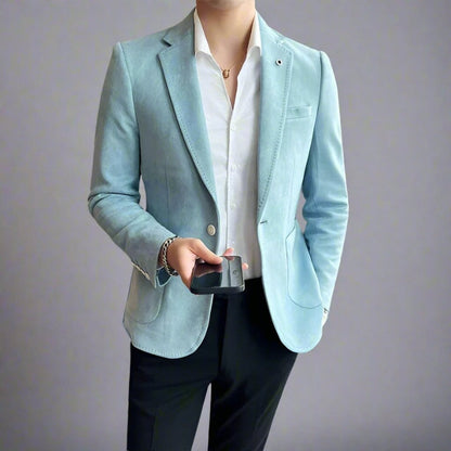 Blazer Homme Élégant Manches Longues Noir - PanierRoyale