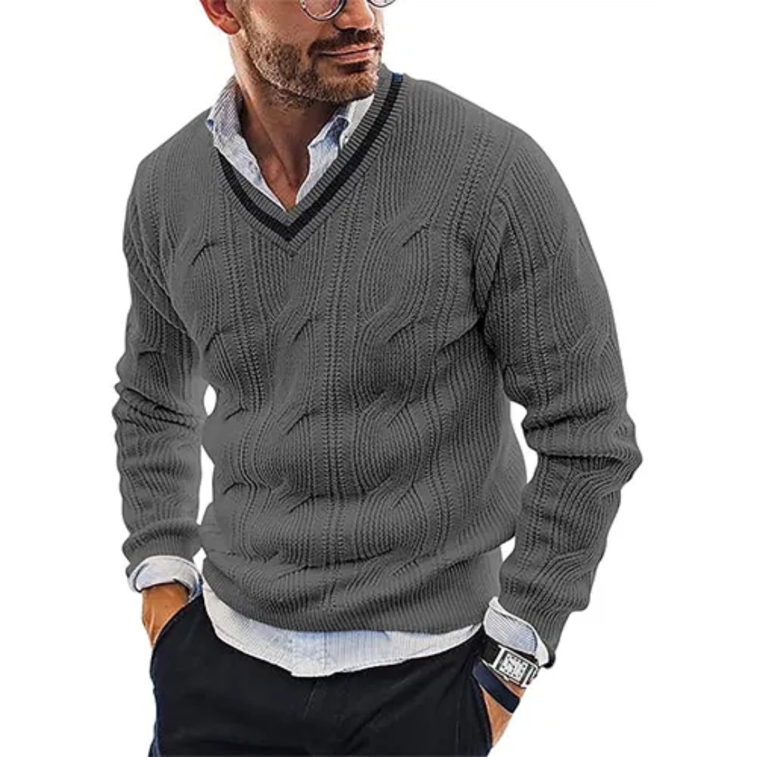 Pull Homme Col V Épais et Chaud