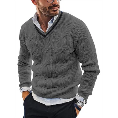 Pull Homme Col V Épais et Chaud