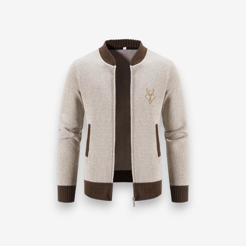Veste oversize zippée avec manches longues et poches côtés