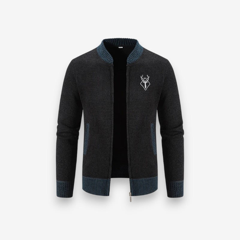 Veste oversize zippée avec manches longues et poches côtés