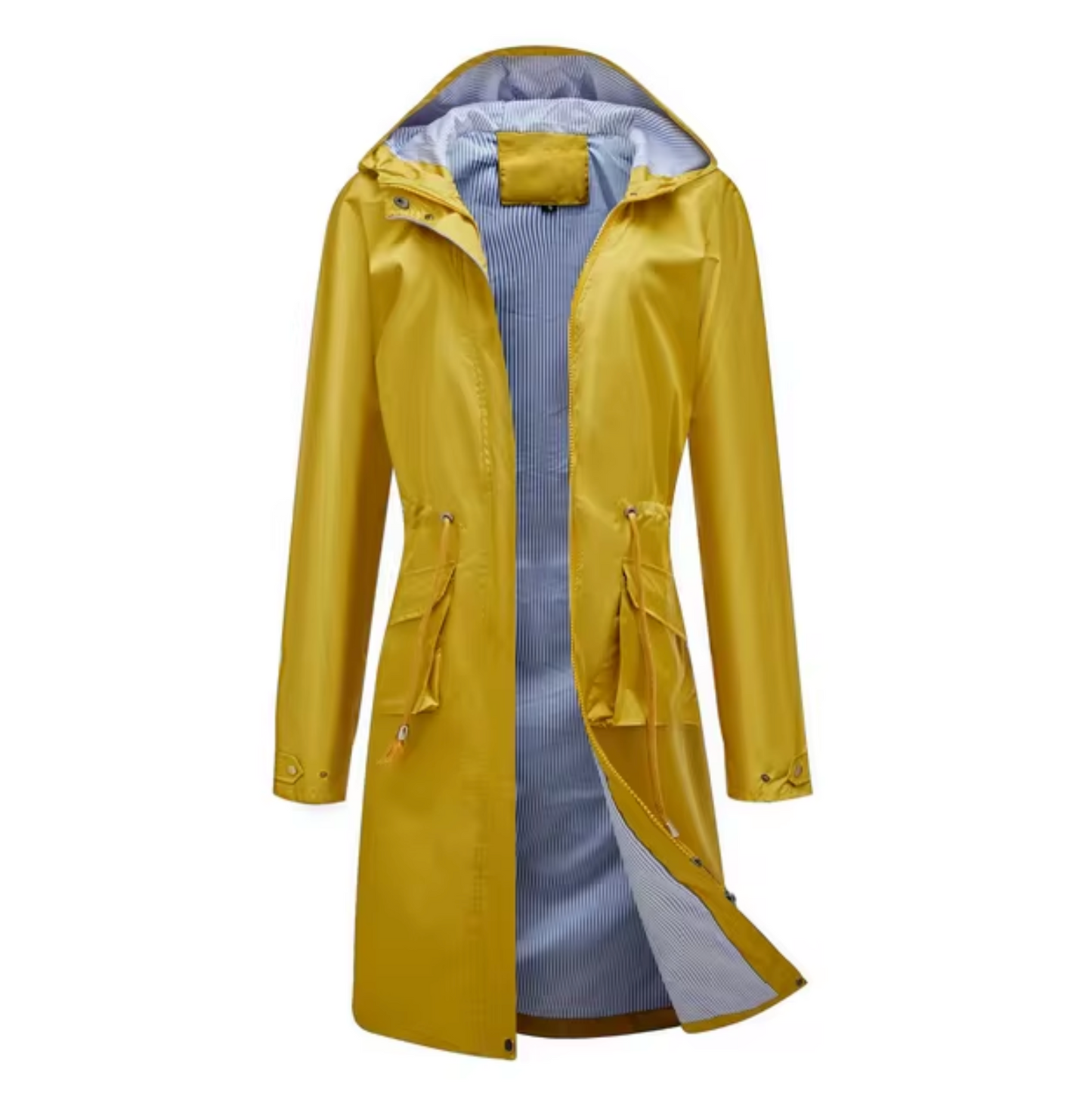 Manteau Femme Imperméable Long avec Capuche et Manches Réglables