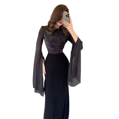 Robe Femme Longue Manches Longues Élégante