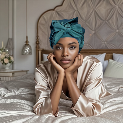 Bonnet de nuit en soie douce pour cheveux délicats