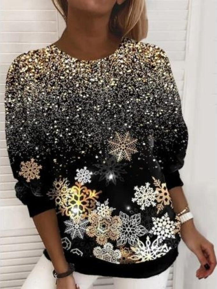 Sweat à Manches Longues Fille Chic Imprimé Floral