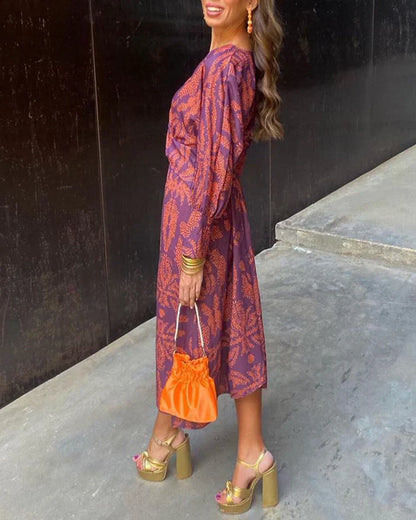 Robe Soirée Longue à Manches Courtes Elegante