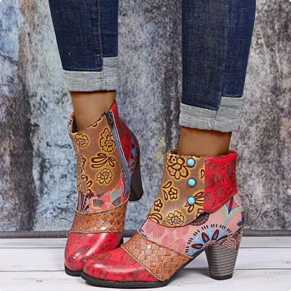 Bottes Femme Hiver Chaussures Imperméables à Talon Haut Style Boho - PanierRoyale
