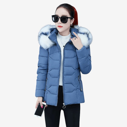 Doudoune Parka à Capuche avec Poches Réchauffante