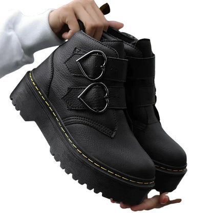 Bottines Femme à Lacets en Cuir Noir