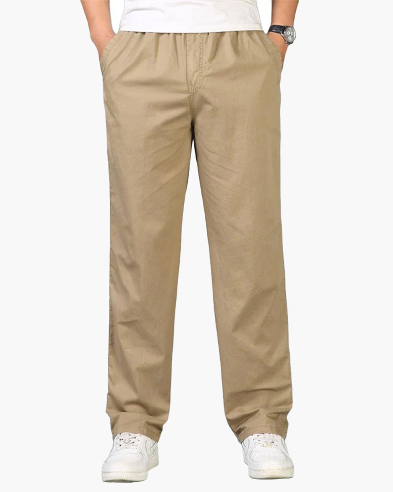 Pantalon de loisir en coton élastiqué confortable
