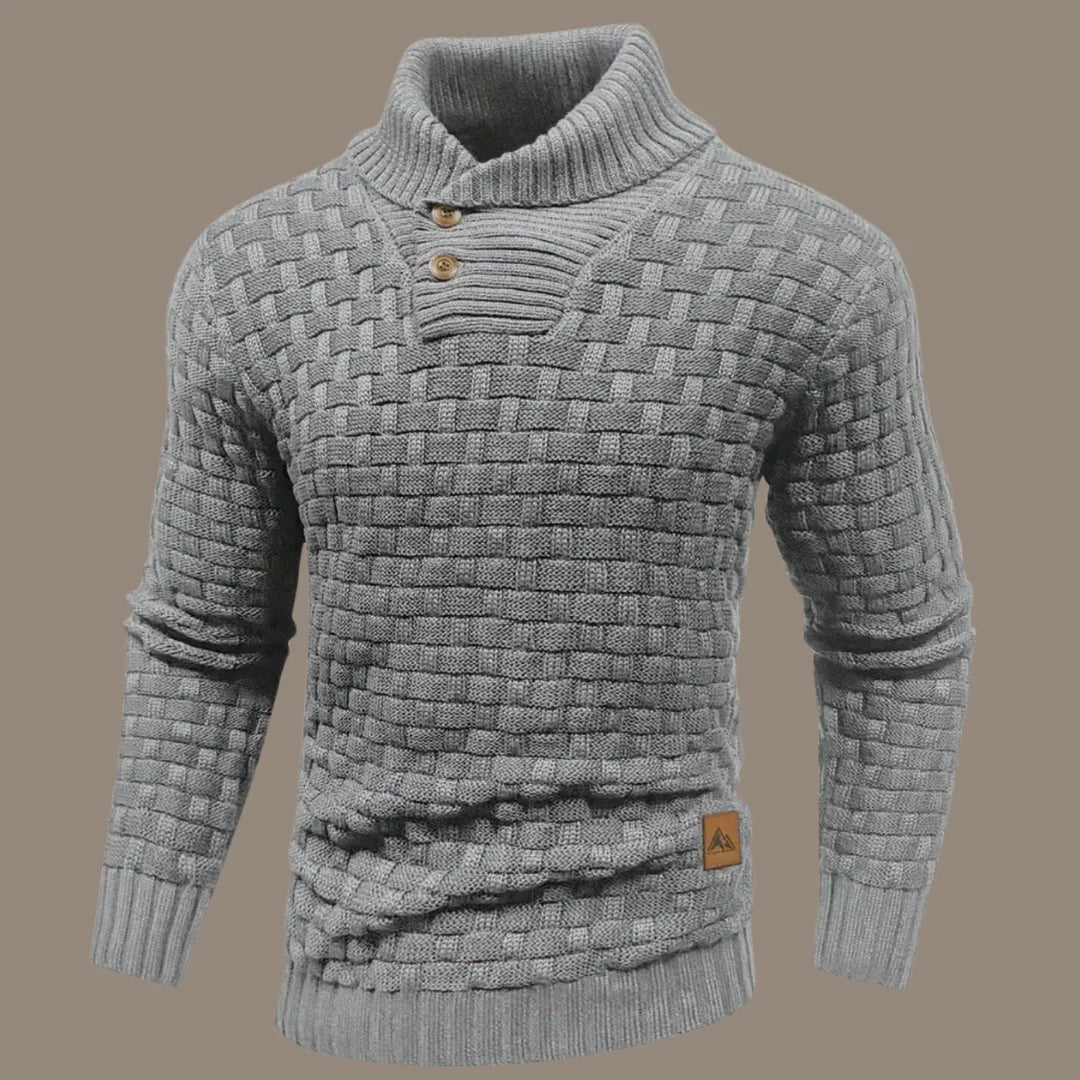 Pull Homme Classique en Maille Boutonnée