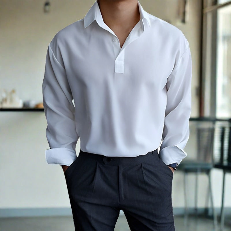 Polo Homme Manches Longues Élégant pour Quotidien